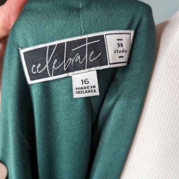 DB STUDIO green flutter sleeve georgette wrap bridesmaid dress formal size 16 - Picture 4 of 8